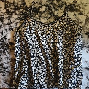 American Eagle Outfitters Black and White Floral Camisole